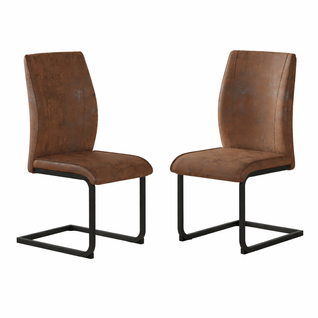 Lot De 2 Chaises De Salle à Manger, Assise En Tissu High-tech, Dossier Ergonomique, Marron Et Noir