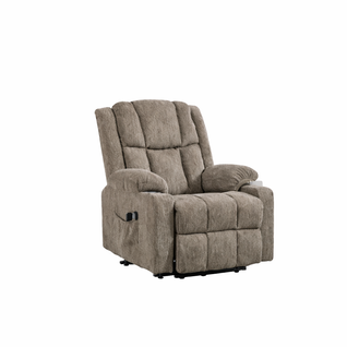 Fauteuils Releveurs Électriques En Velours, Structure Acier, Marron Clair