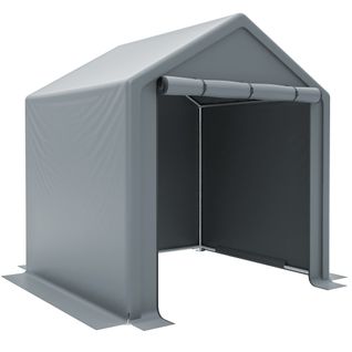 Abri à Vélo Et Rangement 190x170x200 Cm En Acier Galvanisé, Toile Pe 170 G/m², Gris Foncé