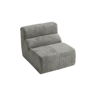 Fauteuil fixe 1 Place En Velours, Dossier Fixe, Mousse Haute Densité, Gris