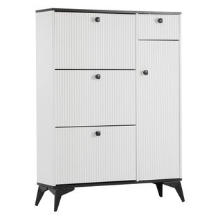 Meuble à Chaussures - Armoire Basculante - Tiroir Et Porte - Meuble De Rangement Moderne - Blanc