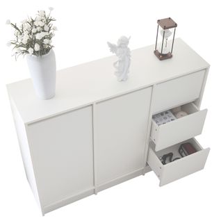 Meubles à Chaussures - Portes Et Tiroirs - Rangement Avec Étagères Ajustables - Mdf - Blanc