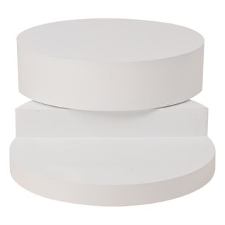 Table Basse - Tables De Salon Rotative 360° Avec Éclairage LED 16 Couleurs - Mdf - Blanc