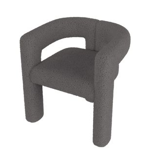 Fauteuil Moderne - Cadre Rond - Assise Ergonomique - Pour Salon Bureau - Teddy Métal - Gris Foncé