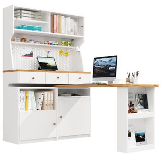 Buffet - Meuble Bar Et Buffet Haut - Tiroirs - Portes - Étagères Ouvertes - Vaisselle - Mdf - Blanc