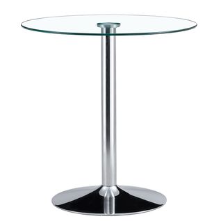 Table Basse - Design Moderne - Plateau Verre - Structure Métal Argenté - Transparent