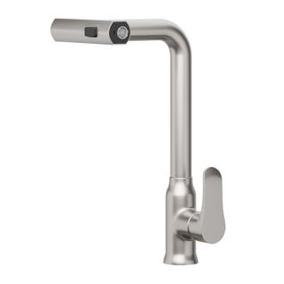 Robinet De Cuisine - Mitigeur Évier Avec Tête Extensible Et Pivot 360° - Acier Inoxydable - Argent