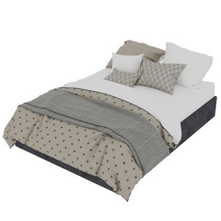 Lit Coffre Double 140×200 Cm - Chambre Ado - Vérin - Cadre Moderne - Velours - Gris