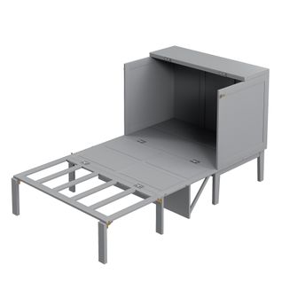 lit rabattable 90x200 Cm Avec Structure Murale Gris