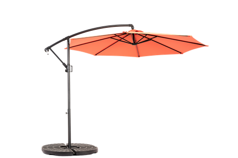 Parasol Double 14,8 Ft Avec Mât En Acier Orange