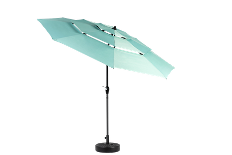Parasol Double 14,8 Ft Avec Structure En Acier Vert Clair