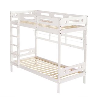 Lit Superposé 90x200 Cm Avec Structure En Bois Massif Et Mdf Bicolore