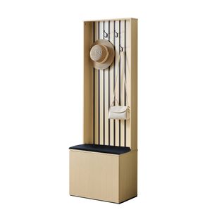 Armoire Moderne Avec Banc, Rangement Pour Chaussures, 4 Crochets, Coussins Et Espace De Rangement