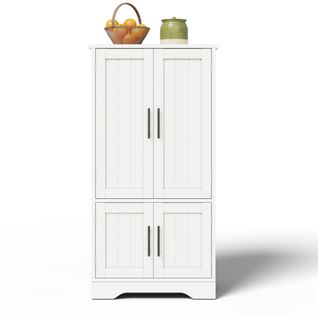 Meuble Haut 120x60x40 Cm En Mdf Blanc, Portes à Motif 3d Et Éclairage LED Capteur Rechargeable