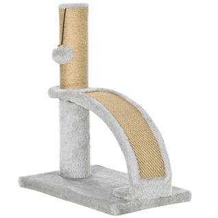 Pour Chat 34x24x43 Cm En Tissu Gris, Poteau Jute, Planche Grattoir Et Balle Suspendue