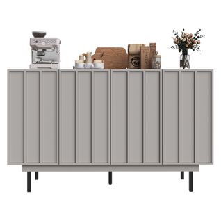 Buffet Gris (140 X 38,5 X 82,5 Cm), Design Unique, Minimaliste, Pour Salle à Manger Et Salon