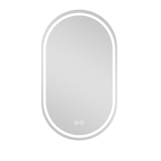 Miroir Mural LED 60x100 Cm Ovale Sans Cadre, 3 Températures (3000/4000/6000 K) Et Anti‑buée