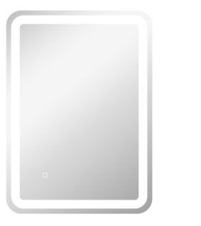 Miroir LED 50x70 Cm Verre Trempé Argenté, Ip44, 3 Tons Lumineux, Tactile Et Anti-buée