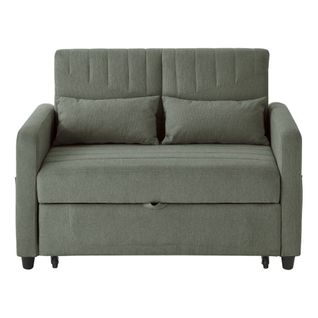 Canapé Convertible 166x95 Cm Tissu Coton-lin Vert Army