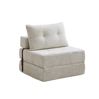 Chauffeuse 79x180x18 Cm En Chenille Beige