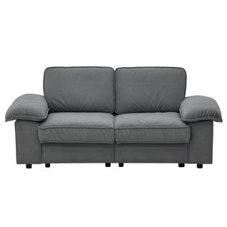 Canapé Moderne Gris 2 Places, Assise 136 Cm, Profondeur 61 Cm, Coffre De Rangement Intégré