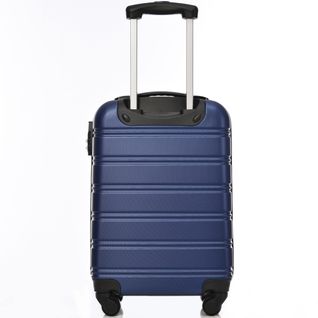 Valise Cabine 55x36x22,5 Cm En Abs Bleu, 4 Roulettes 360°, Poignée Télescopique 3 Positions
