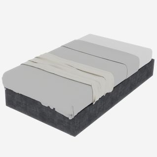 Lit Simple 90x200 Cm Avec Structure Avec Rangement Pneumatique En Tissu Gris