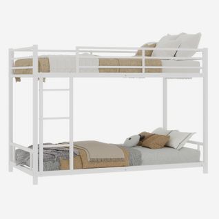 Lit Superposé 190x90 Cm En Métal Avec Échelle Intégrée Et Sécurité