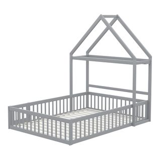 Lit Enfant 140x200 Cm Avec Structure En Bois Massif Et Rangement