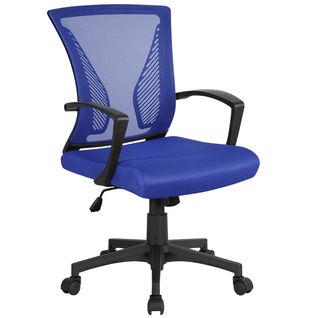 Fauteuil De Bureau En Maille à Roulettes Charge 125 Kg Bleu