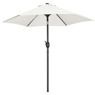 Parasol De Jardin Extérieur à 6 Baleines 230 Cm Crème