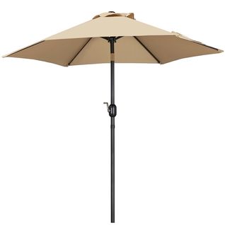 Parasol De Jardin Extérieur à 6 Baleines 230 Cm Taupe