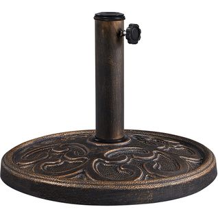 Pied De Parasol Rond 44,5 Cm De Diamètre Parasol En Résine 10 Kg Bronze