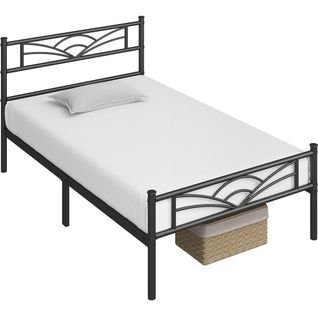 Lit Simple Cadre De Lit En Métal Assemblage Simple 90x200 Cm