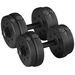 Kit D'haltères Musculation 15 Kg Set D'haltères Réglables Avec Plaques Paire D'haltères, Noir