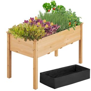 Carré à Plantes En Bois Carré Potager Sur Pieds Pour Intérieur Extérieur 121 X 60 X 76,5 Cm