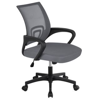 Chaise De Bureau Erconomique à Hauteur Réglable Avec Roulettes Pivotantes à 360°gris Foncé