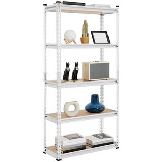 Étagère De Garage à 5 Niveaux Avec Planches Mdf 75 × 30× 153 Cm Argent
