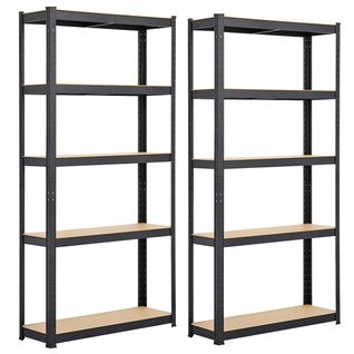 Lot De 2 Étagères De Garage En Bois Et Métal 90 X 30 X 180 Cm