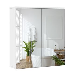 Armoire Murale Salle De Bain Avec 2 Portes Miroirs