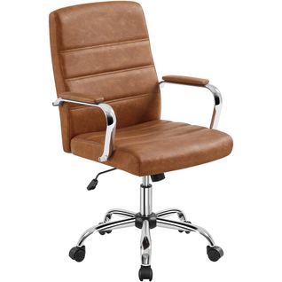 Chaise De Bureau En Similicuir Fauteuil De Bureau Moderne Inclinable  Brun Rustique