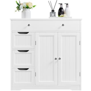 Armoire Meuble Rangement Salle De Bain Cuisine Toilette Chambre En Bois Sur Pied 81× 30× 81,5 Cm