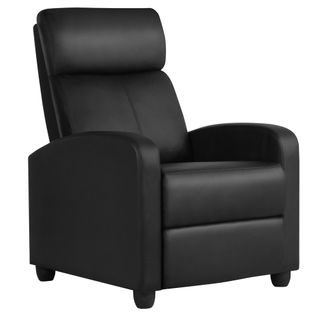 Fauteuil De Relaxation Avec Fonction De Couchage Similicuir Synthétique Noir