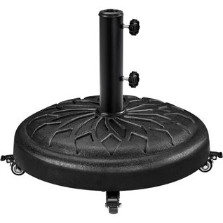 Base De Parasol Standard Ronde En Résine Pour Mât De Ø 3,8 Cm/4,8 Cm, Noir