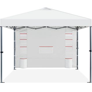 Tonnelle De Jardin Tente De Camping Avec Poches Pour Rangement, 3×3 M Gris Foncé