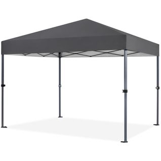 Tonnelle Pop-up Extérieur En Polyester Barnum Pliable Avec Sac De Transport, Gris Foncé