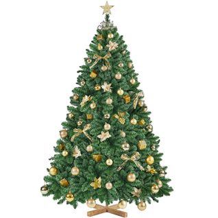 Sapin De Noël Artificiel Avec Support En Métal, 903 Branches Et Des Embouts Bouclés, Vert