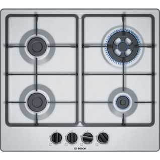 Plaque Gaz Encastrable Serie 4 Pgh6b5b60 Noir, Acier Inoxydable Gaz 4 Foyers