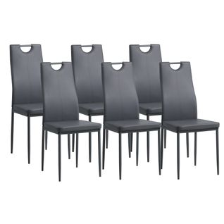 Chaises De Salle à Manger Salerno, Lot De 6, Gris