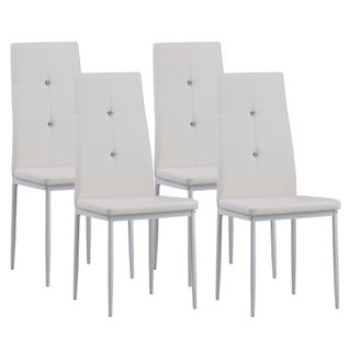 Chaises De Salle à Manger Diamond, Lot De 4, Blanc